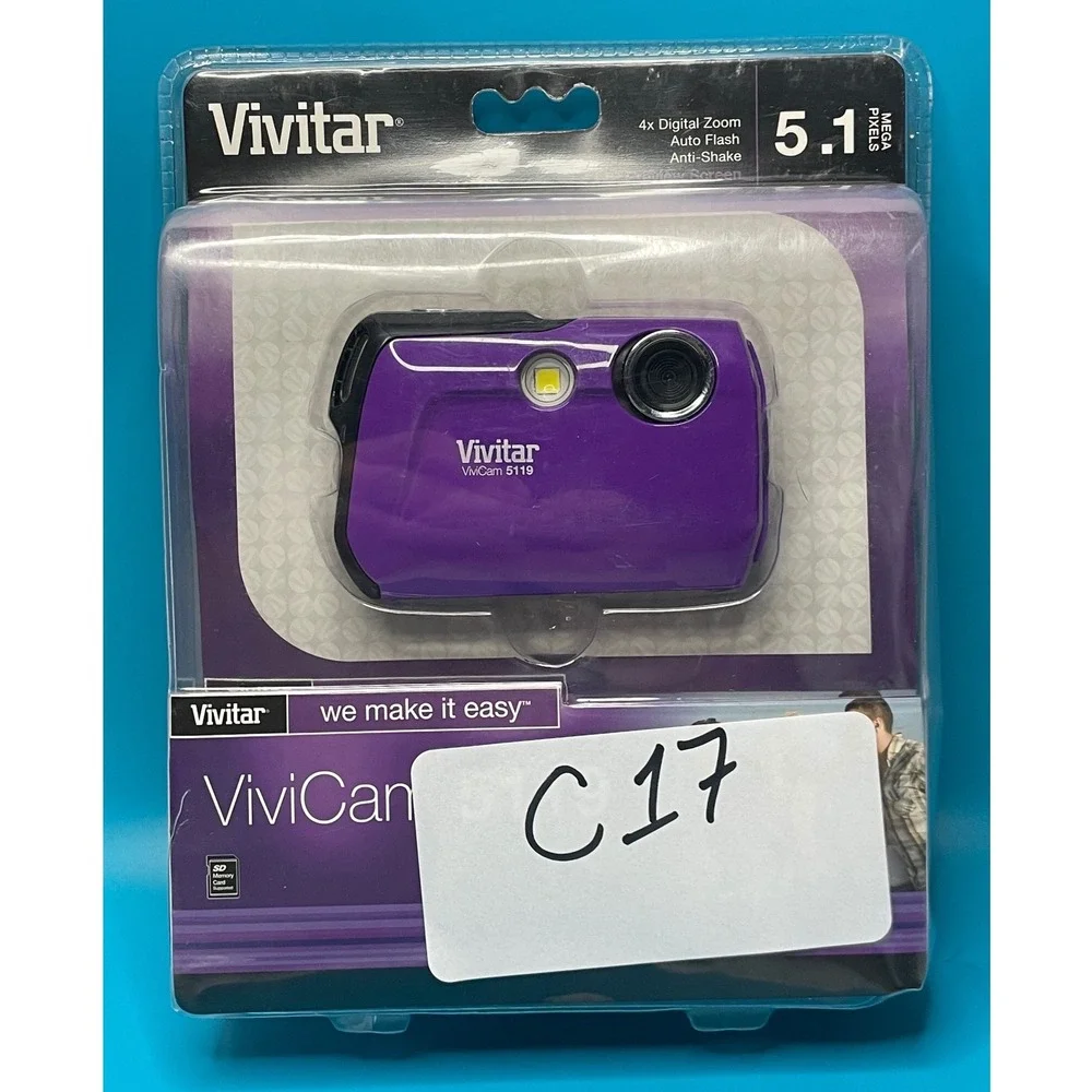 Vivitar ViviCam 5119 Digital Camera Purple 5.1MP 4x Zoom New Sealed V5119-PUR